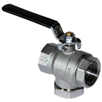 Kuleventil med filter, lang hendel forniklet messing, 3/4"