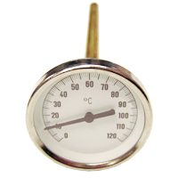 Skivetermometer 0-120° 200 mm føler