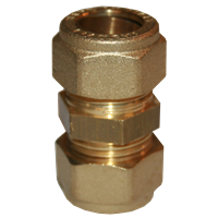 Skjøteunion klemring, med 2 kuplinger, messing, 12 mm