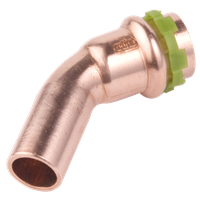 Bend 45° med 1 muffe, V-press kobber 35 mm