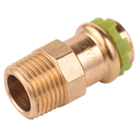 Nippelmuffe, utvendig med 1 muffe, V-press kobber 12 mm x 3/8"