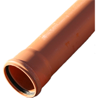 Avløpsrør PVC, SN8, rødbrun 3000 mm, 110 x 3,2 mm