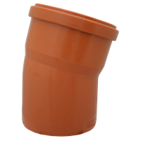 Bend 15°, PP for avløp. rødbrun, Pipelife 110 mm