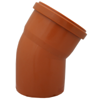 Bend 30°, PP for avløp. rødbrun, Pipelife 110 mm