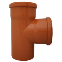 Grenrør 88° PP for avløp, rødbrun Pipelife med 2 muffer 110 mm