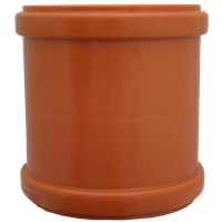 Dobbelmuffe, PP for avløp, rødbrun, Pipelife 110 mm