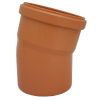 Bend 15°, PVC for avløp. rødbrun, 110 mm