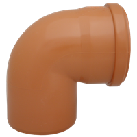 Bend 88°, PVC for avløp. rødbrun, 110 mm