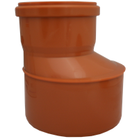 Overgang eksentrisk, PVC, for avløp, rødbrun, 160 mm x 110 mm