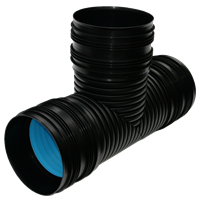 Grenrør 90° til overvannsrør med 3 muffer, DN 200 mm