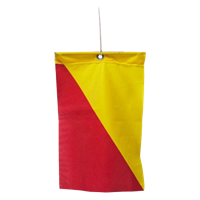Varningsflagga röd/gul för lastmarkering