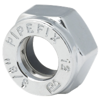 Halvkobling innvendig, Pipefix forkrommet, 10 mm x 1/2"