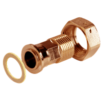 Vannmålerkobling med løpemutter 1/2" x 3/4"