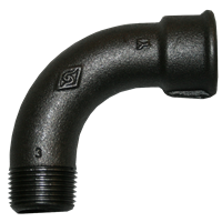Bend 90° sort adusert, innvendig/utvendig 3/8"