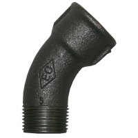 Bend 45° sort adusert, innvendig/utvendig 3/8"