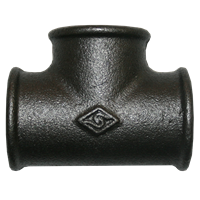 T-rør sort adusert 3/8"