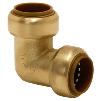 Albue med 2 muffer, Tectite Classic, messing 12 mm x 12 mm