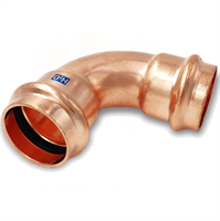 Bend 90° med 2 muffer, M/V-press kobber 12 mm
