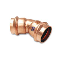 Bend 45° med 2 muffer, M/V-press kobber 12 mm