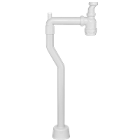 Vannlås f. servant, vinklet rør kombi hvit, gulv, Falu. 40 mm x 1 1/4"