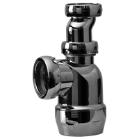 Flaskevannlås f. servant krom, gulv/vegg, Falu. 40 mm x 1 1/4"