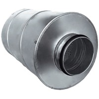 Lydfelle rund, ventilasjon, lengde 500 mm, 100 mm