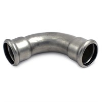 Bend 90° med 2 muffer, M-press 316L 15 mm