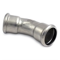 Bend 45° med 2 muffer, M-press 316L 15 mm