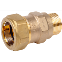 Stålrørskobling rett, klemring/utvendig, 17,2 mm x 3/8"