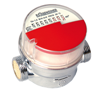 Vannmåler Meibes, varmt vann, rød Qn1,5 L=110 mm, DN15 x 3/4"