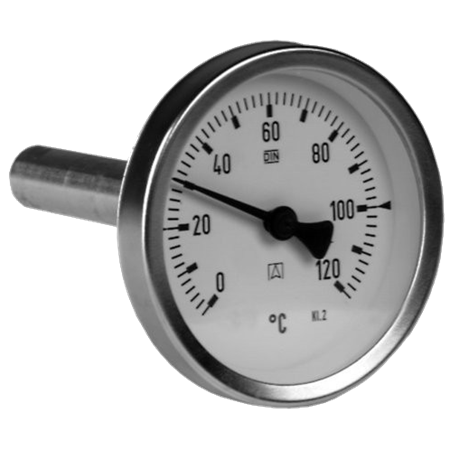 Skivetermometer 0-120° 45 mm føler