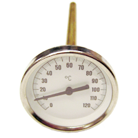 Skivetermometer 0-120° 200 mm føler