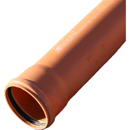 Avløpsrør PVC, SN8, rødbrun 1000 mm, 110 x 3,2 mm