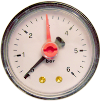 Manometer 0-6 Bar, anslutning bak 50 mm
