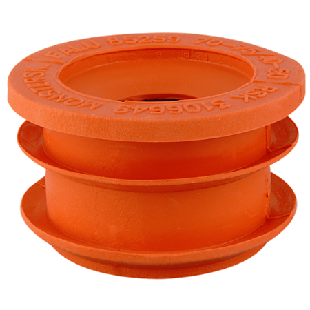Gumminippel til SA/HTA/PP/PVC,og MA-rør Orange, Falu. 70-75/40-50 mm